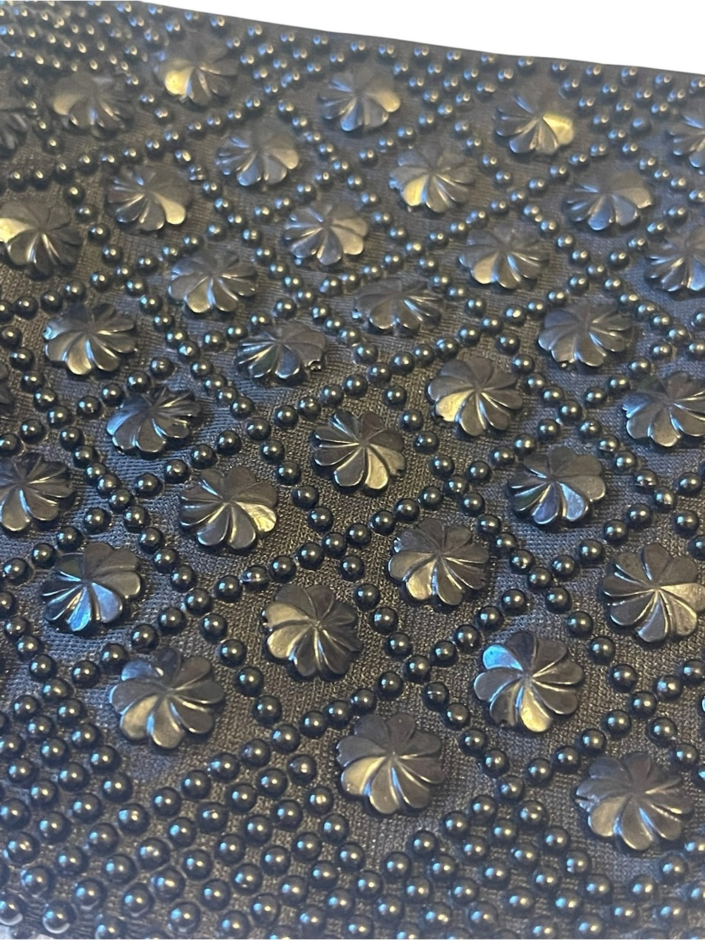 1950’s Handmade in Hong Kong Black Beaded Kiss-Lock Clutch Purse - Picture 8 of 12